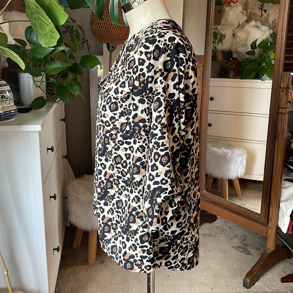 Notations Leopard Print Button Down - image 2